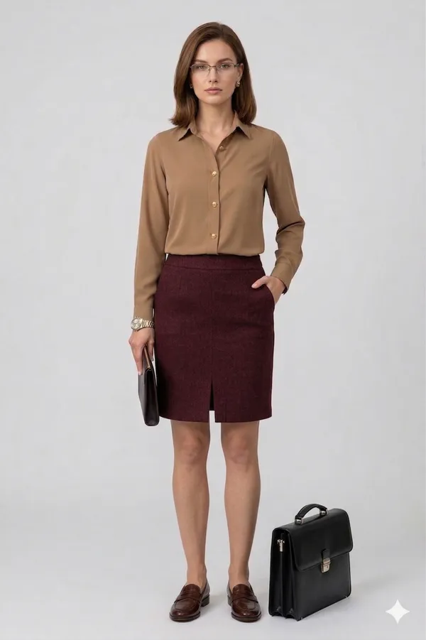 Brown_Georgette_Shirt_For_Women