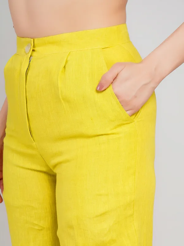 Green_Pure_Linen_Pant_For_Women