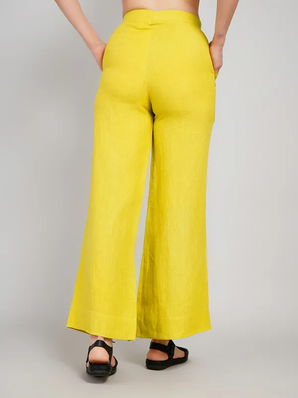 Green_Pure_Linen_Pant_For_Women