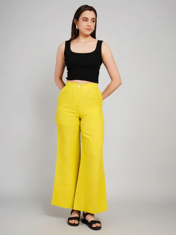 Green_Pure_Linen_Pant_For_Women