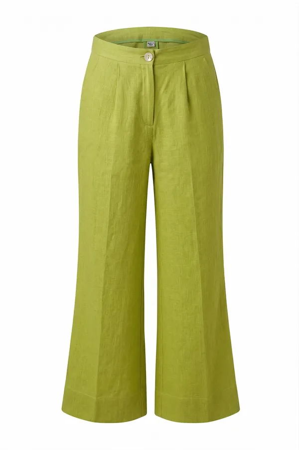 Green_Pure_Linen_Pant_For_Women