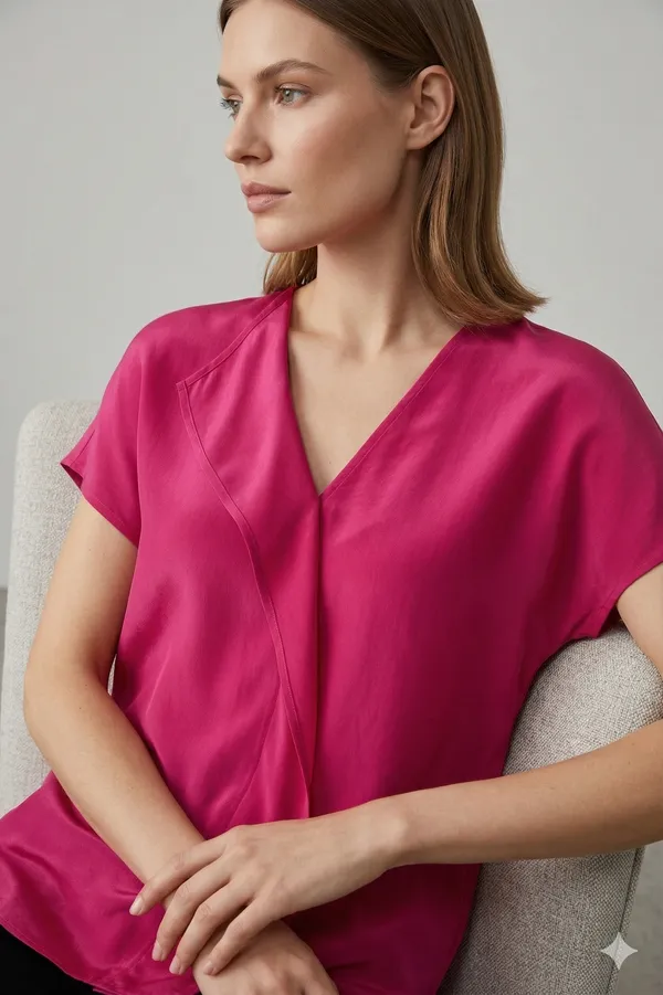 Pink_Crape_Stylish__Neck_Top_For_Women