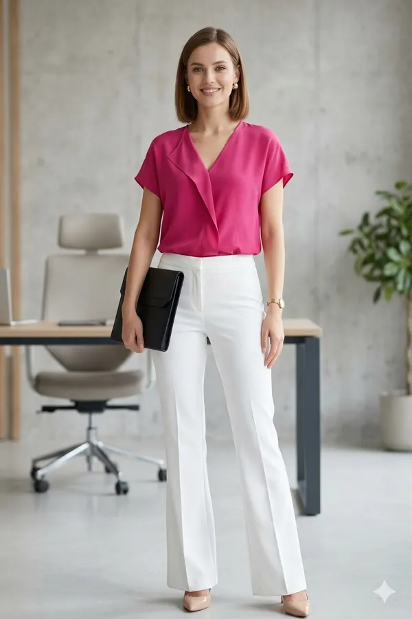 Pink_Crape_Stylish__Neck_Top_For_Women