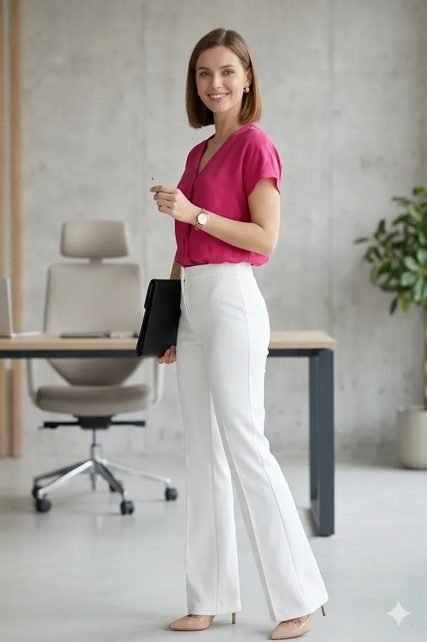Pink_Crape_Stylish__Neck_Top_For_Women