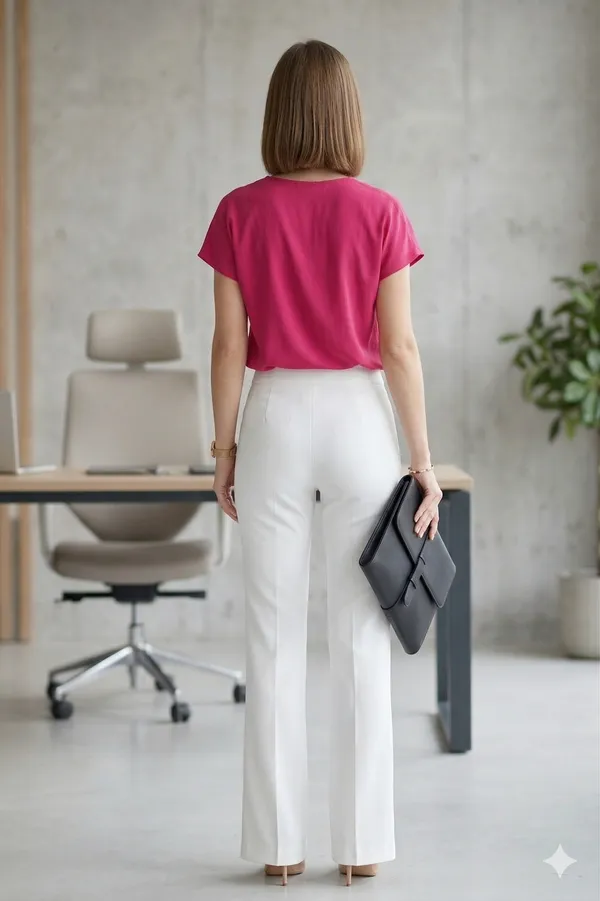 Pink_Crape_Stylish__Neck_Top_For_Women