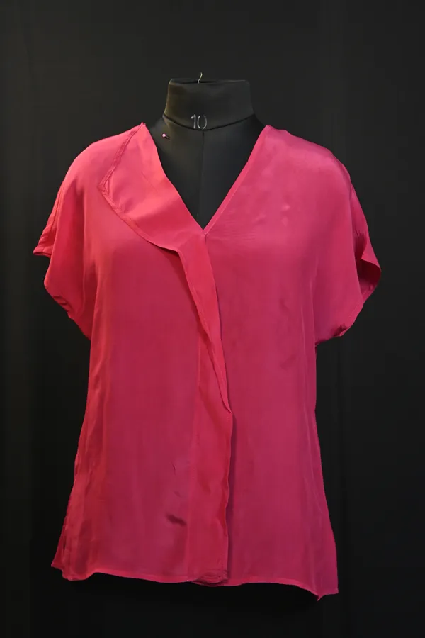 Pink_Crape_Stylish__Neck_Top_For_Women
