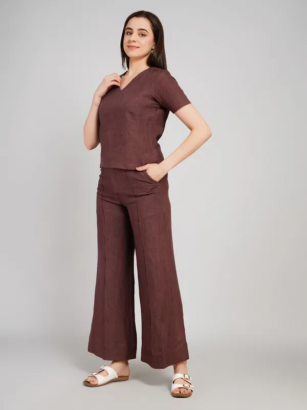 Brown_Linen_Fabric_Co_Ord_Set_For_Women