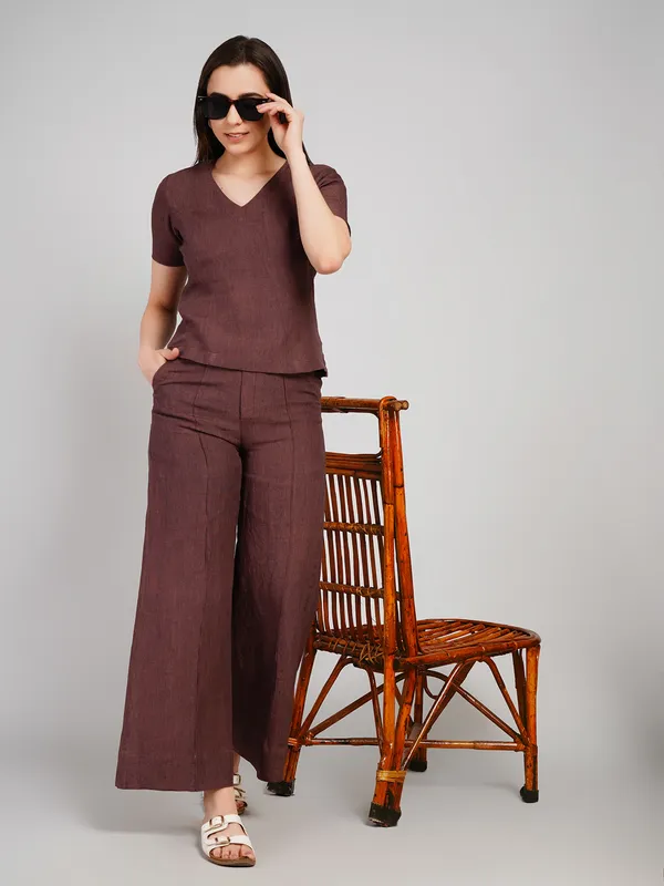 Brown_Linen_Fabric_Co_Ord_Set_For_Women