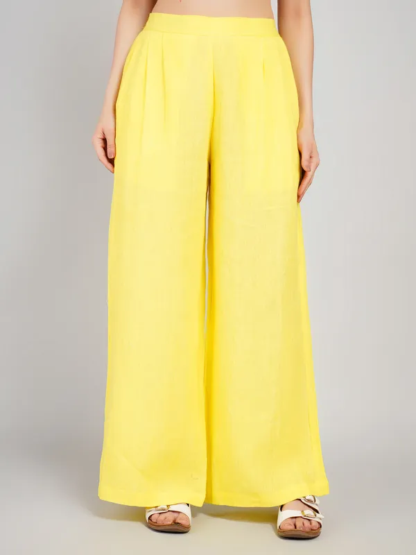 Yellow_Pure_Linen_Cord_Set_For_Women