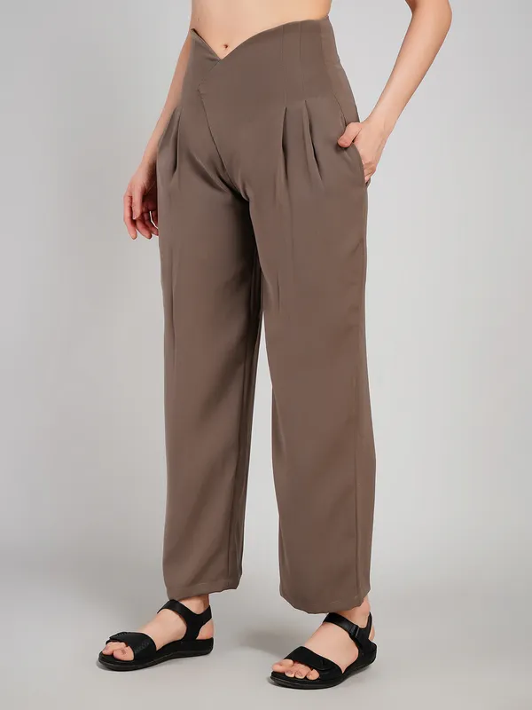 brownish_grey_Premium_Fabric_formal_Trouser_For_Women