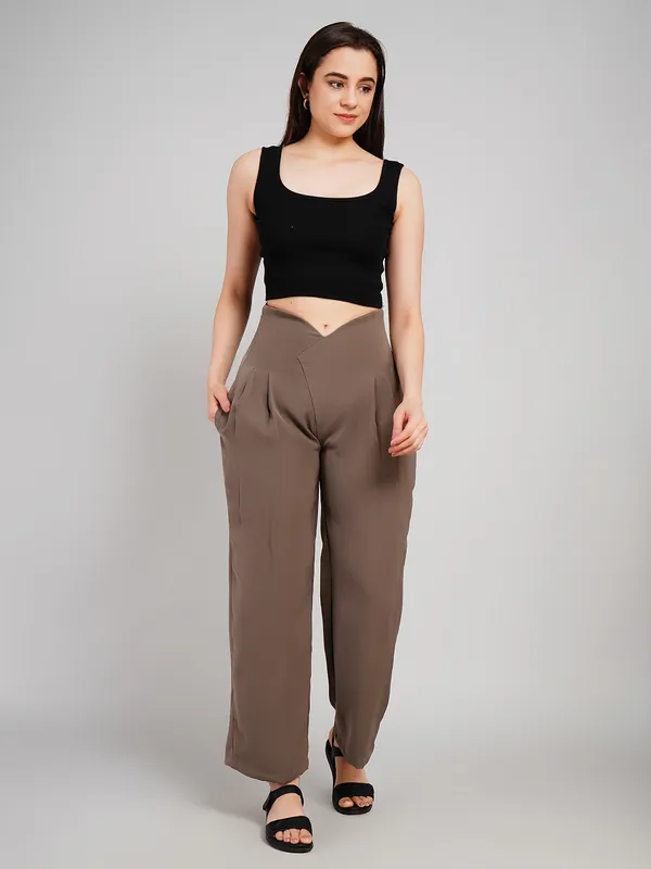 brownish_grey_Premium_Fabric_formal_Trouser_For_Women