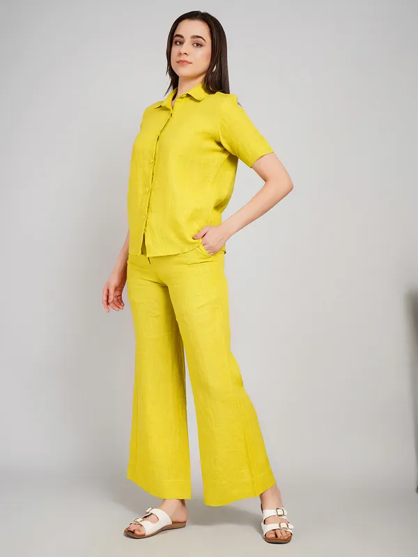 Lime_Green_Pure_Linen_Co_Ord_Set_For_Women
