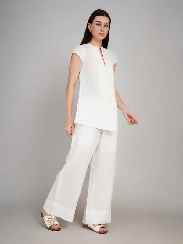 White_Pure_Linen_Co_Ord_Set_For_Women