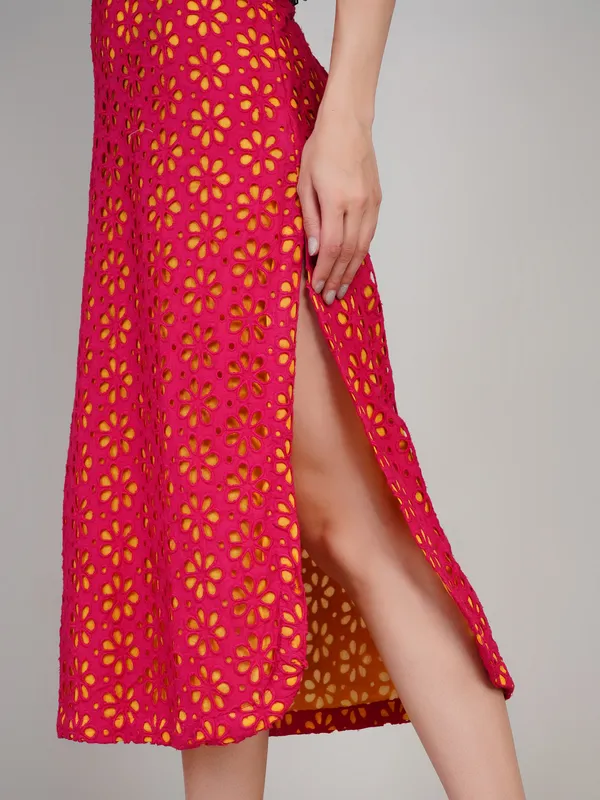 Pink_Cotton_Embroidery_Stylish_One_Piece_Dress_For_Women