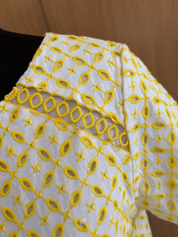 Women_Yellow_Color_Cotton_Fabric__Schiffli__T-Shirt(Sunshine_T-Shirt)