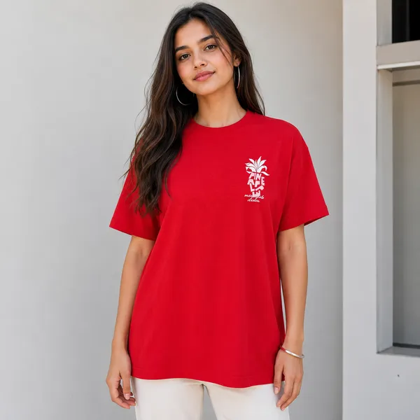Women_Red_Color_Cotton_Fabric_Super_Comfortable_T-Shirt(Rhea_T-Shirt).