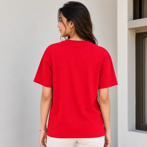 Women_Red_Color_Cotton_Fabric_Super_Comfortable_T-Shirt(Rhea_T-Shirt).