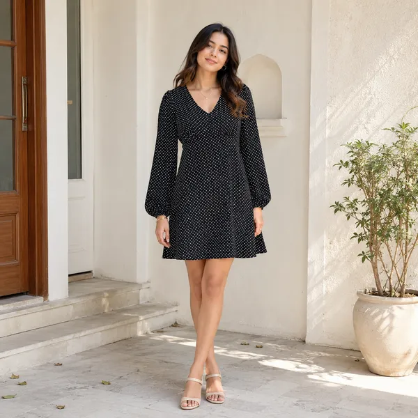 Women_Black_Color_Mini_Polka_Dot_dress_(Mini_Polka_Dress).