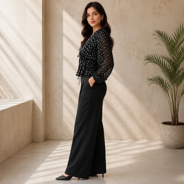 Women_Black_Color_Silver_Metallic_Dots_Fabric_Peplum_Top(Alina_Top)