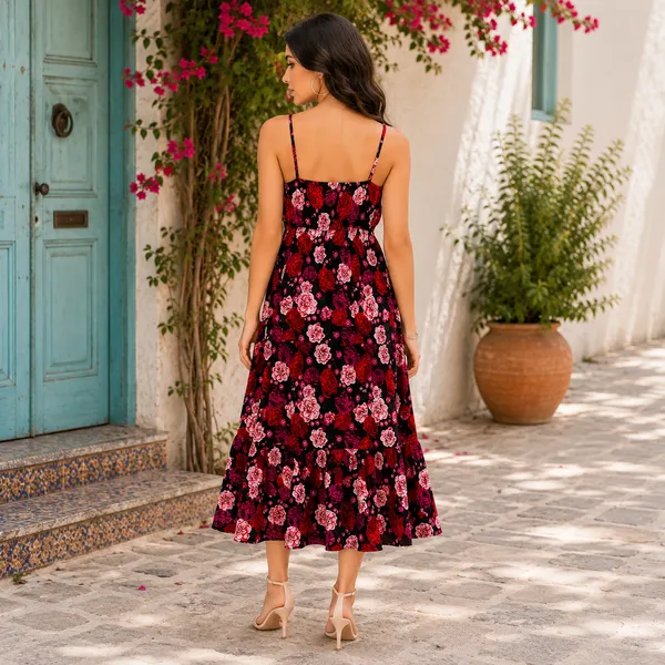 Women_Black_With_Red_And_Pink_Floral_Printed__Midi__Rose_Dress_.