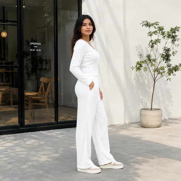 Women_Classic_White_Ribbed_Fabric_(100%Viscose)_Ria_Co-Ord_-Set