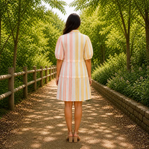 Women_Linen_Fabric_Striped_Design_Dress