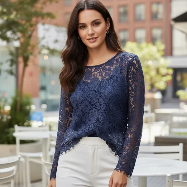 Women_Navy_Blue_Color_Designer_Lace_Fabric_Top