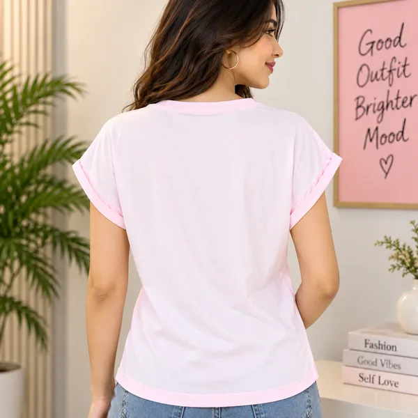 Women_Pink_Color_Cotton_Fabric_Thread_Patchwork_T-Shirt_(Super_T-Shirt)