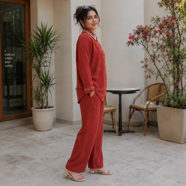 Women_Premium_Two-Piece_Deep_Rust_Color_Crystal_And_Pearl_Embellished__Co-Ord_-Set(_Vanya__Co-Ord-Set)