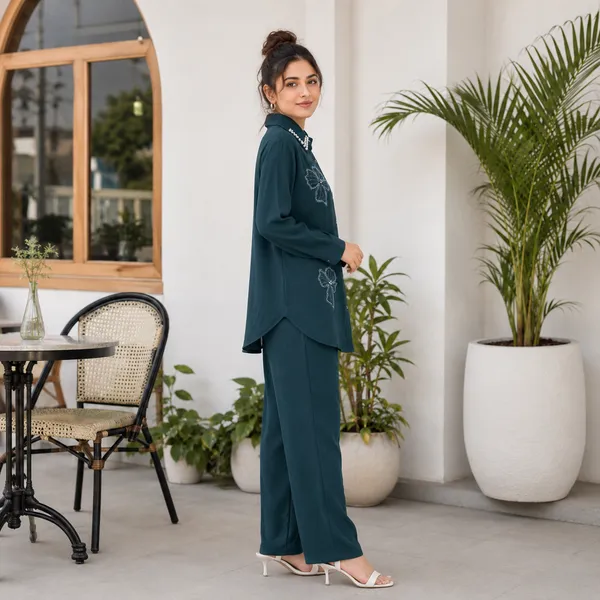 Women_Premium_Two-Piece_Deep_Teal_Color_Embellished_Co-Ord_-Set(_Tina_Co-Ord-Set)