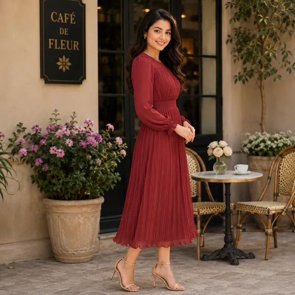 Women_Rust_Color_Midi_Length_Pleated_Designer_Dress_(Maira_Dress)