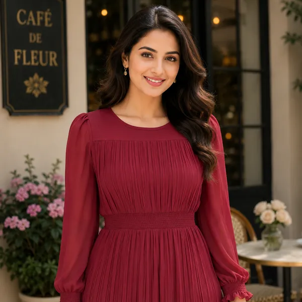 Women_Rust_Color_Midi_Length_Pleated_Designer_Dress_(Maira_Dress)