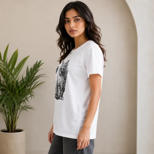Women_White_Color_Cotton_Fabric_Cat_Print_T-Shirt_(Mimi_T-Shirt)