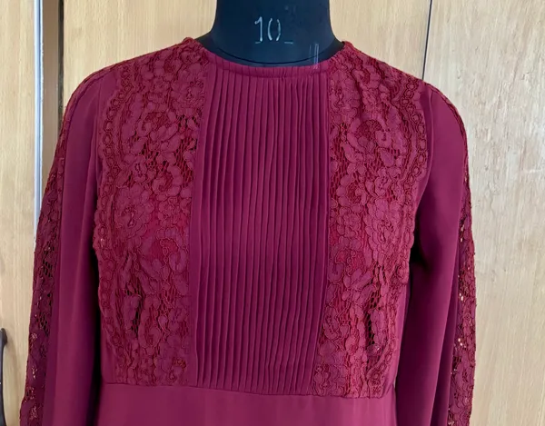 Women_Wine__Color_Knee_Length_Lace_Detail_Designer_Dress_(Shanaya_Dress)