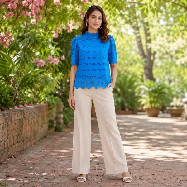 Women__Blue_Color_Cotton_And_Lace_Fabric_Designer_Top