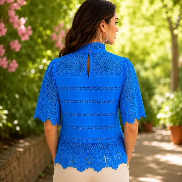 Women__Blue_Color_Cotton_And_Lace_Fabric_Designer_Top