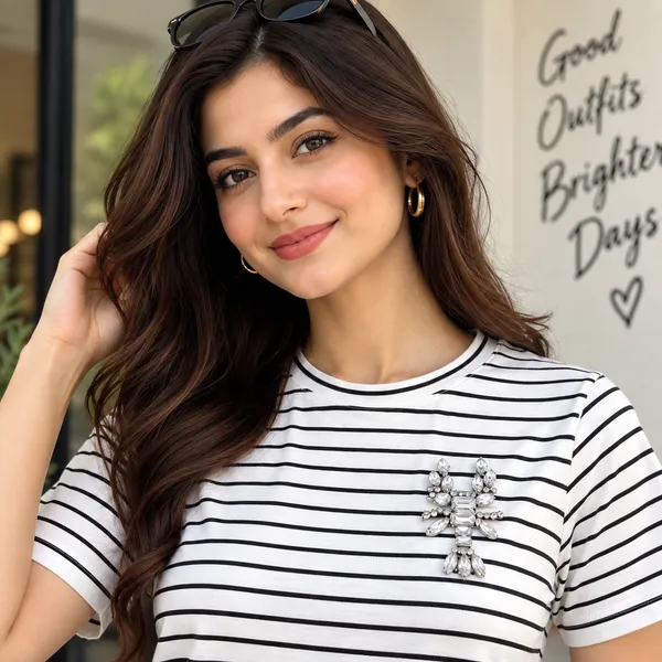 Women__Cotton_Fabric_Striped_Embellished_T-Shirt_(Jewel_T-Shirt)