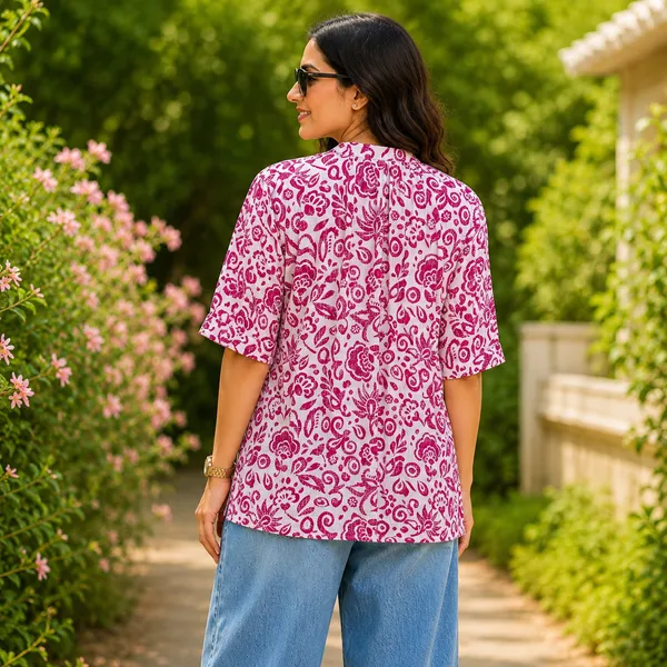 Women__Super_Soft_Fabric_White_And_Pink_Color_Floral_Printed_Tunic.