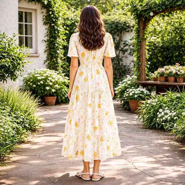 Women__yellow_color_summer_printed_midi_dress