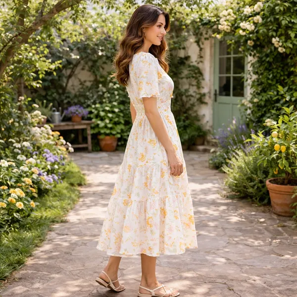 Women__yellow_color_summer_printed_midi_dress