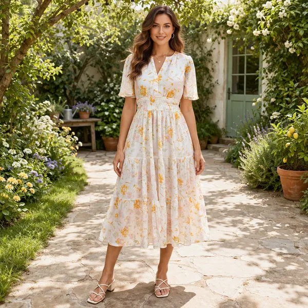 Women__yellow_color_summer_printed_midi_dress
