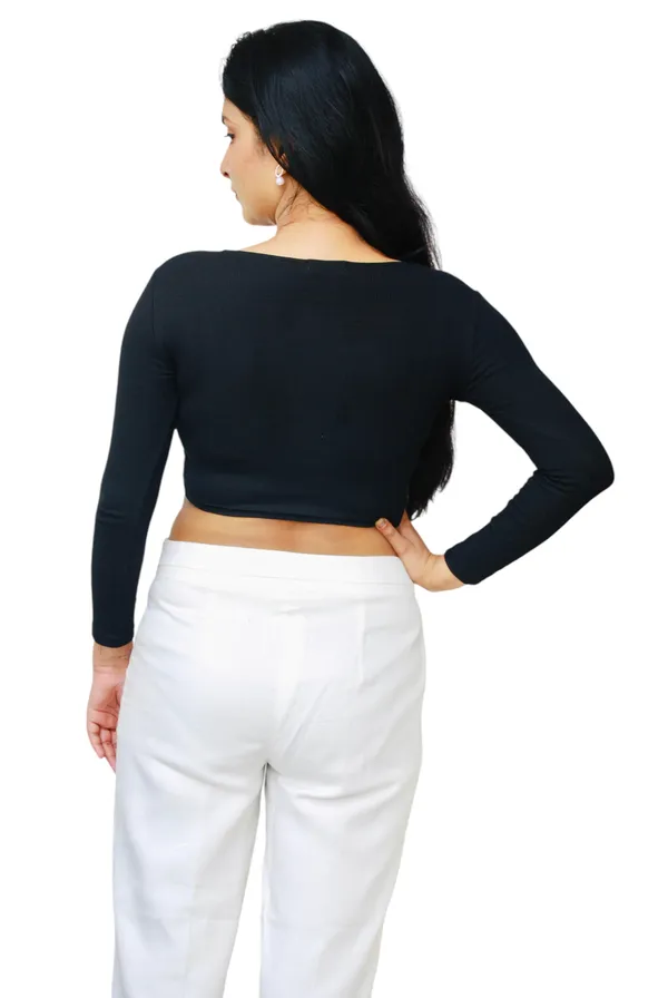 Black_Full_Sleeve_Ribbed_Fabric_Crop_Top_For_Women