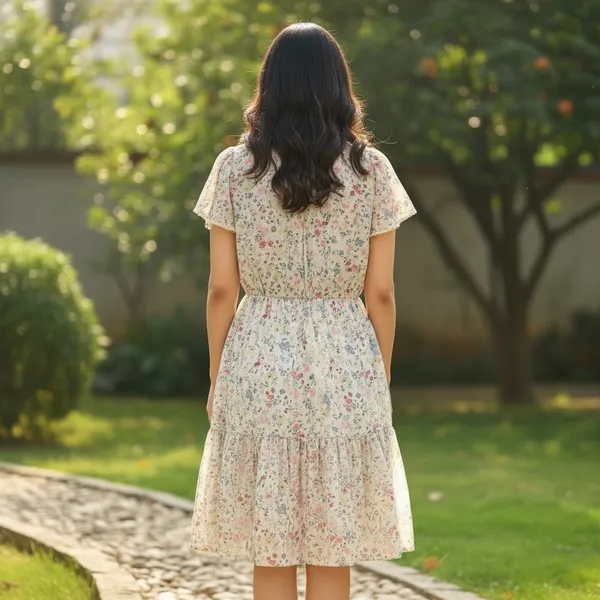 Off_White_Colour_Ditsy_Floral_Printed_Summer_Dress_For_Women
