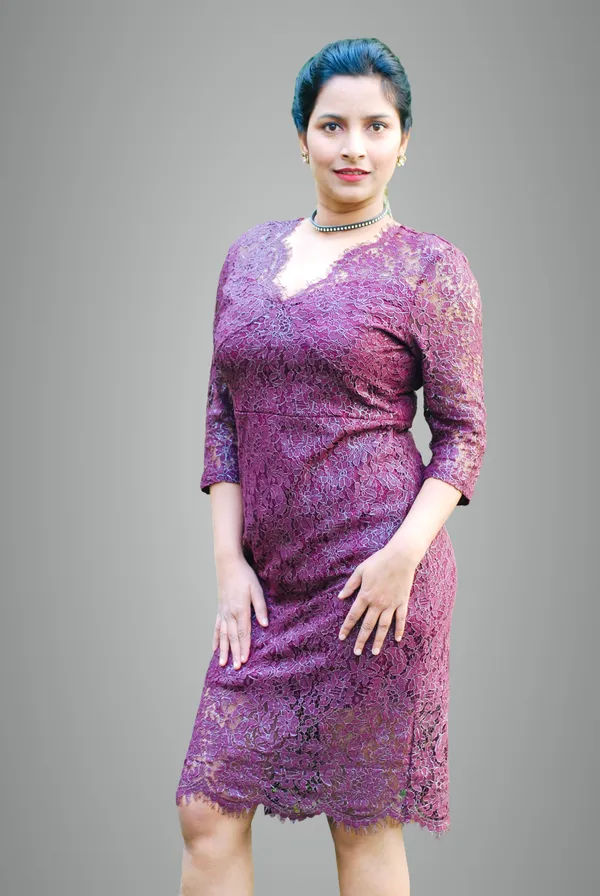 Wine_Lace_Fabric_Empire_Waist_Line_Designer_Dress_For_Women