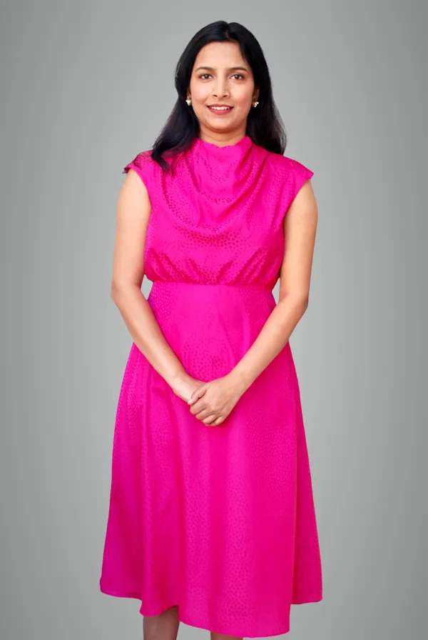 Fuchsia_Pink_Polka_Dot_Design_Cowl_Neck_Midi_Dress_For_Women
