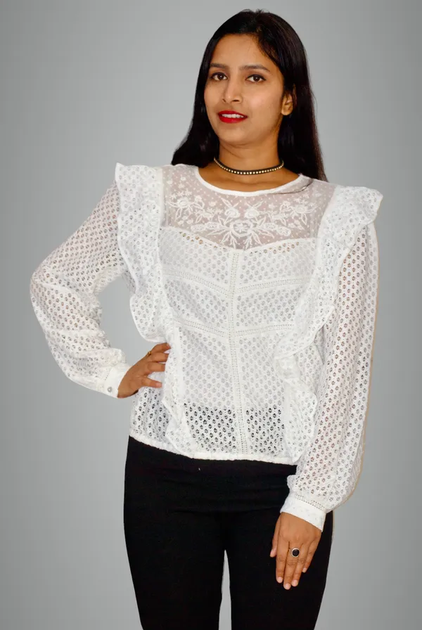White_Embroidered_Lace_Top_For_Women