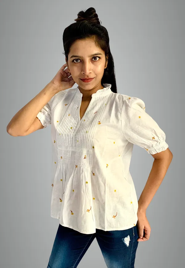 Puff_Sleeves_White_Embroidered_Top_For_Women