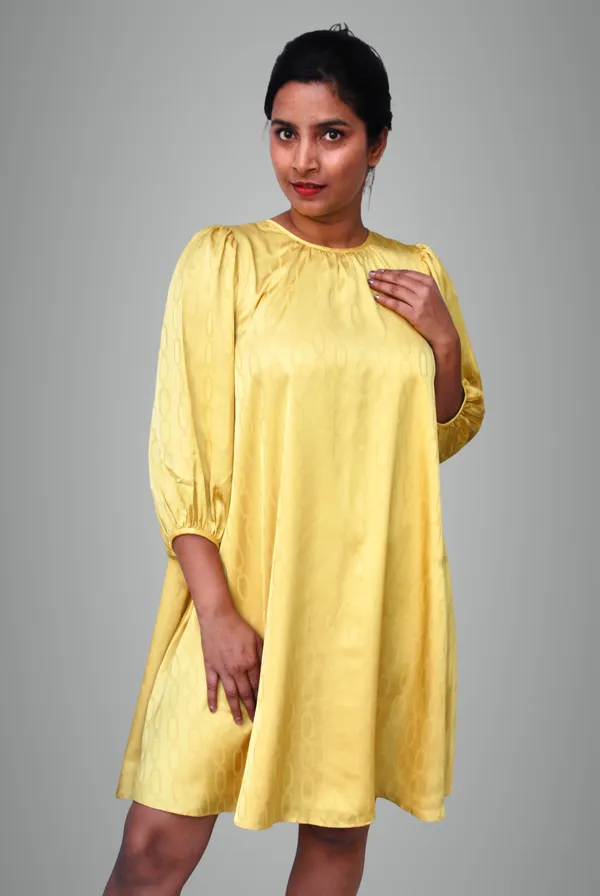 Mustard_Yellow_A_Line_Dress_For_Women