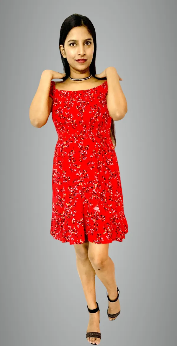 Red_Printed_Fit_And_Flare_Off_Shoulder_Dress_For_Women