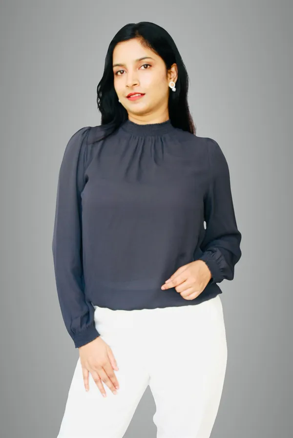 Charcoal_Grey_Solid_High_Neck_Top_For_Women